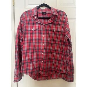 UNTUCKit Shirt Mens Large Red Plaid Button Down Long Sleeve Normcore Dad Logo